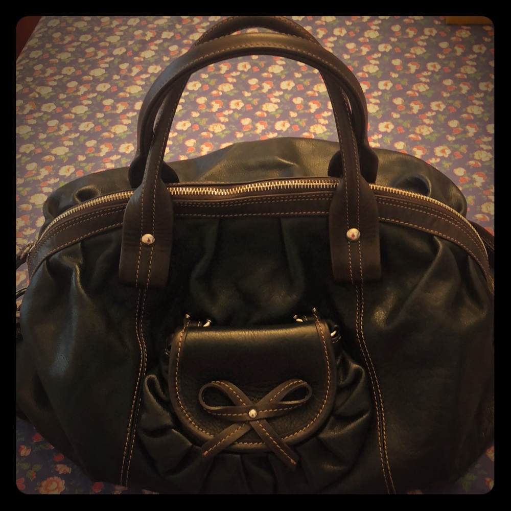 Nordstrom Branded Leather Satchel